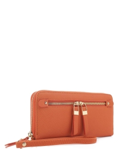 Saffiano Fashion Zipper Wallet Wrist TW0001 ORANGE